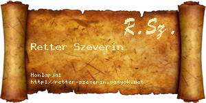 Retter Szeverin névjegykártya